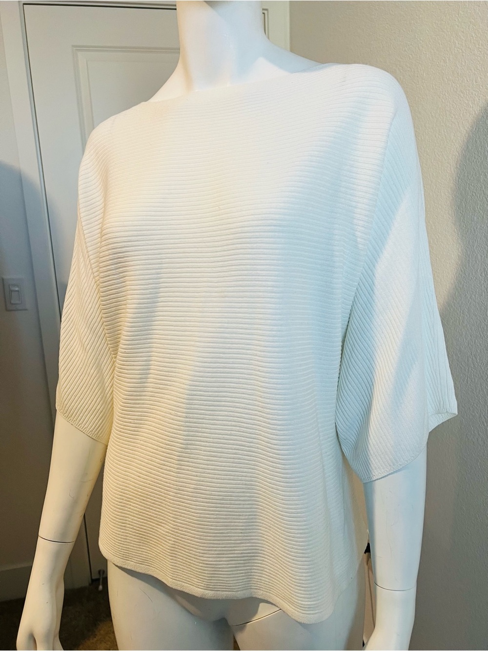 Uniqlo Ivory Ribbed Boatneck Top - Picture 2 of 4